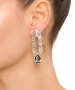 Kiraz Smoked Crystal Stoned Silver Plated Earring