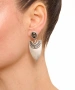 Kiraz Smoked Crystal Stoned Silver Plated Earring