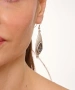 Kiraz Smoked Crystal Stoned Silver Plated Earring