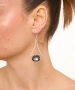Kiraz Smoked Crystal Stoned Silver Plated Earring