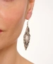 Kiraz Smoked Crystal Stoned Silver Plated Earring