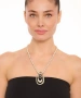 Kiraz Smoked Crystal Stoned Silver Plated Necklace