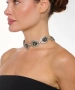 Kiraz Smoked Stoned Silver Plated Choker