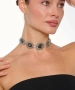 Kiraz Smoked Stoned Silver Plated Choker