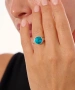 Kiraz Turquoise Crystal Stoned Silver Plated Ring