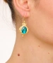 Kiraz Turquoise Crystal Stoned Gold Plated Earring