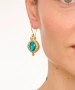 Kiraz Turquoise Crystal Stoned Gold Plated Earring