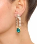 Kiraz Turquoise Crystal Stoned Silver And Gold Plated Earring