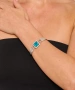 Kiraz Turquoise Crystal Stoned Silver Plated Bracelet