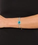 Kiraz Turquoise Crystal Stoned Silver Plated Bracelet