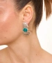 Kiraz Turquoise Crystal Stoned Silver Plated Earring