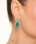 Kiraz Turquoise Crystal Stoned Silver Plated Earring