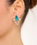 Kiraz Turquoise Crystal Stoned Silver Plated Earring