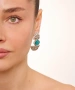 Kiraz Turquoise Crystal Stoned Silver Plated Earring