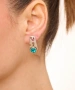 Kiraz Turquoise Crystal Stoned Silver Plated Earring