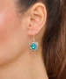 Kiraz Turquoise Crystal Stoned Silver Plated Earring