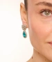 Kiraz Turquoise Crystal Stoned Silver Plated Earring