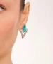 Kiraz Turquoise Crystal Stoned Silver Plated Earring