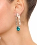 Kiraz Turquoise Crystal Stoned Silver Plated Earring