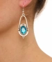 Kiraz Turquoise Crystal Stoned Silver Plated Earring