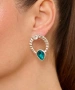 Kiraz Turquoise Crystal Stoned Silver Plated Earring