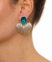 Kiraz Turquoise Crystal Stoned Silver Plated Heart Earring