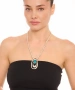 Kiraz Turquoise Crystal Stoned Silver Plated Necklace