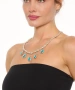 Kiraz Turquoise Crystal Stoned Silver Plated Necklace