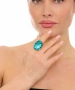 Kiraz Turquoise Crystal Stoned Silver Plated Ring