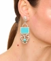 Kiraz Turquoise Enameled  Silver Plated Earring