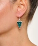 Kiraz Turquoise Enameled  Silver Plated Earring