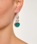 Kiraz Turquoise Enameled  Silver Plated Earring