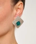 Kiraz Turquoise Enameled  Silver Plated Earring