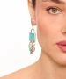 Kiraz Turquoise Enameled  Silver Plated Earring