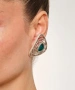 Kiraz Turquoise Enameled Silver Plated Triangle Earring