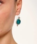 Kiraz Turquoise Enameled  Silver Plated Earring
