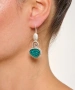 Kiraz Turquoise Enameled  Silver Plated Earring