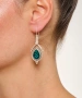 Kiraz Turquoise Enameled  Silver Plated Earring