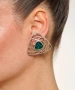 Kiraz Turquoise Enameled Silver Plated Triangle Earring