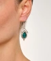 Kiraz Turquoise Enameled  Silver Plated Earring