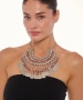 Kiraz Burgundy Stoned Cleopatra Silver Plated Necklace