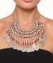 Kiraz Burgundy Stoned Cleopatra Silver Plated Necklace