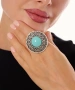 Kiraz Turquoise Stoned Silver Plated Ring