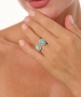 Kiraz Turquoise Stoned Silver Plated Ring
