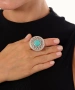 Kiraz Turquoise Stoned Silver Plated Ring