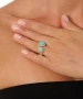 Kiraz Turquoise Stoned Silver Plated Ring