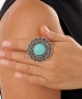 Kiraz Turquoise Stoned Silver Plated Ring