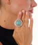 Kiraz Turquoise Stoned Silver Plated Ring