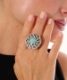 Kiraz Turquoise Stoned Silver Plated Ring