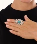 Kiraz Turquoise Stoned Silver Plated Ring